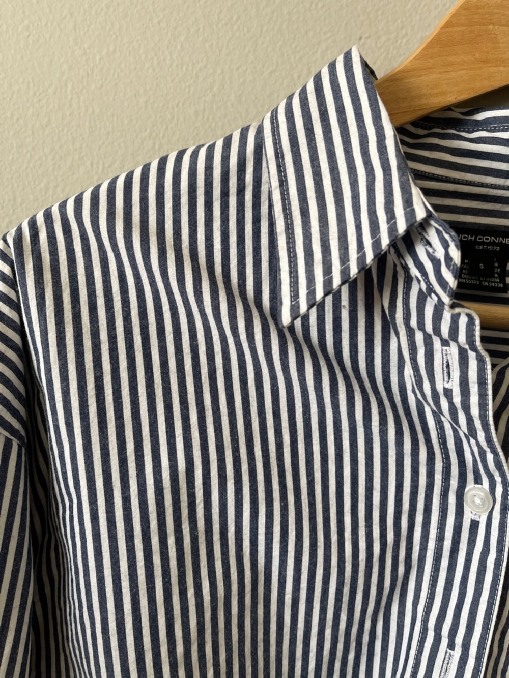 French Connection cropped striped button-down shirt - Picture 2 of 10